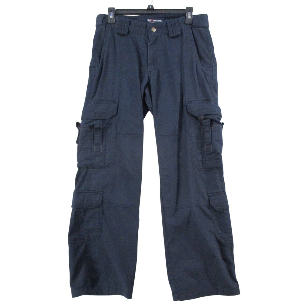 5.11 Tactical Series Mens Navy Blue Cargo Pants Cotton Canvas Straight Leg 30x32